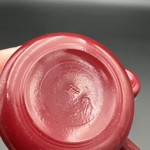 VTG Pair Of Hazel Atlas Western Childs Dark Red Milk Glass Mugs Native American - Picture 14 of 14